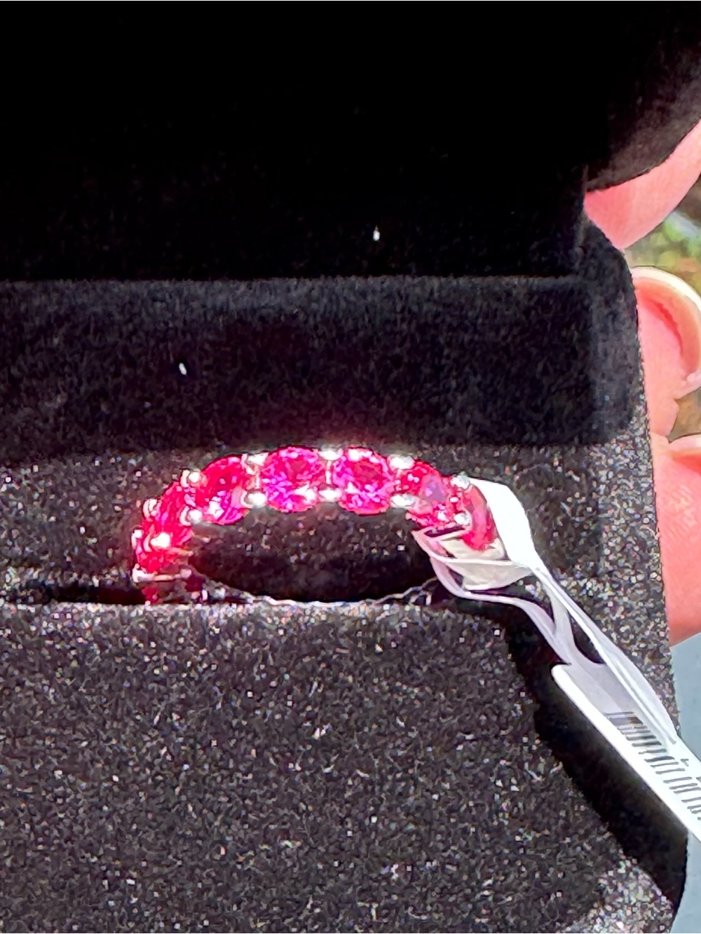 925 Pink Sapphire Eternity Band